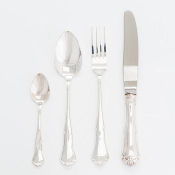 Bestickuppsättning, 24 delar, silver, "Chippendale", 1992-99. I besticklåda.