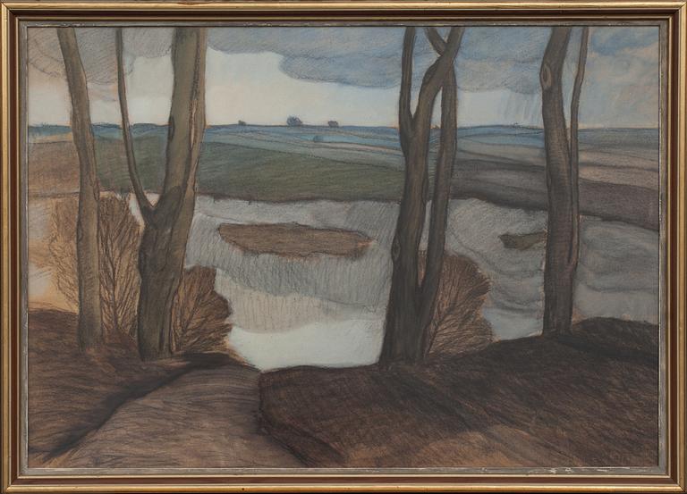 ERNST NORLIND, pastell, signerad och daterad 1917.