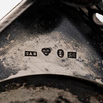 A lidded silver sugar bowl, GAB, Stockholm 1896.