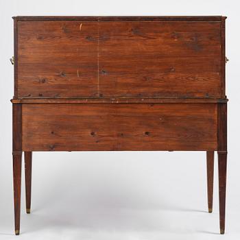 A late Gustavian mahogany and gilt brass-mounted desk, Stockholm, late 18th century.