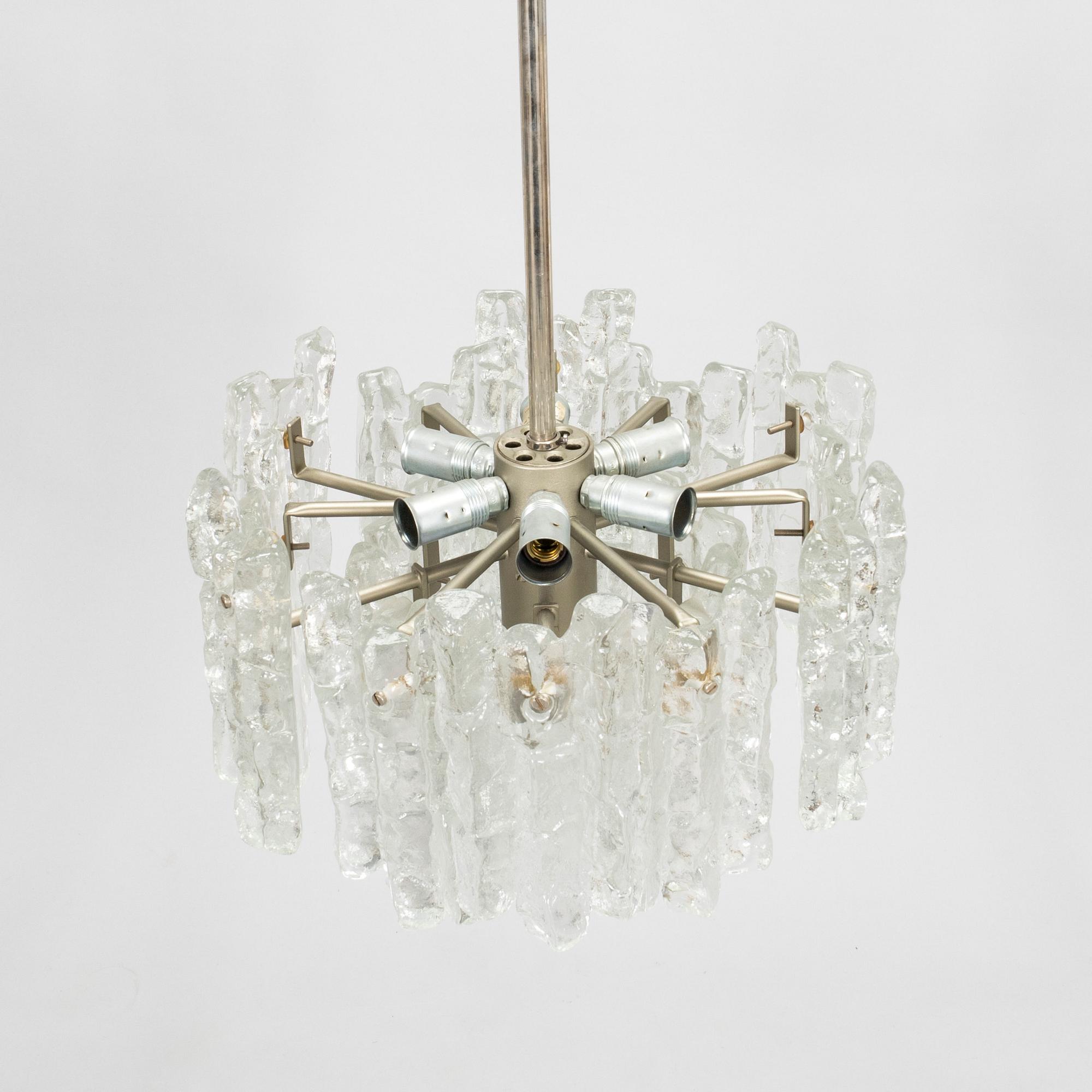 Taklampa, "Ice block chandelier", J.T Design, Kalmar, Österrike, 1960-tal.