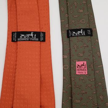 HERMÈS, two silk ties.