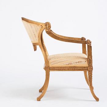 A Royal Swedish empire armchair attributed to N C Salton (master 1817-29).