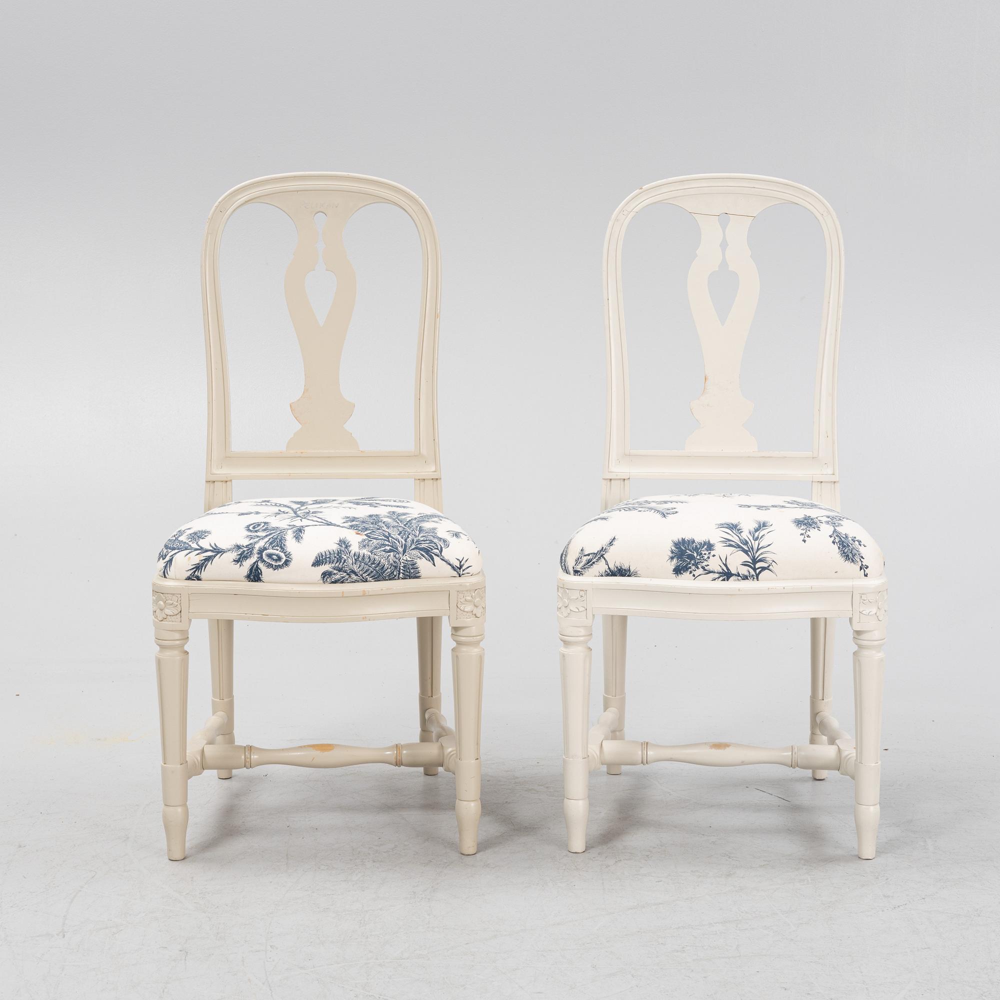 A set of eight 'Hallunda' Gustavian style chairs from Ikea, 1990s.