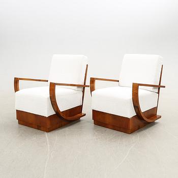 Armchairs, a pair, Art Deco, first half of the 20th century.