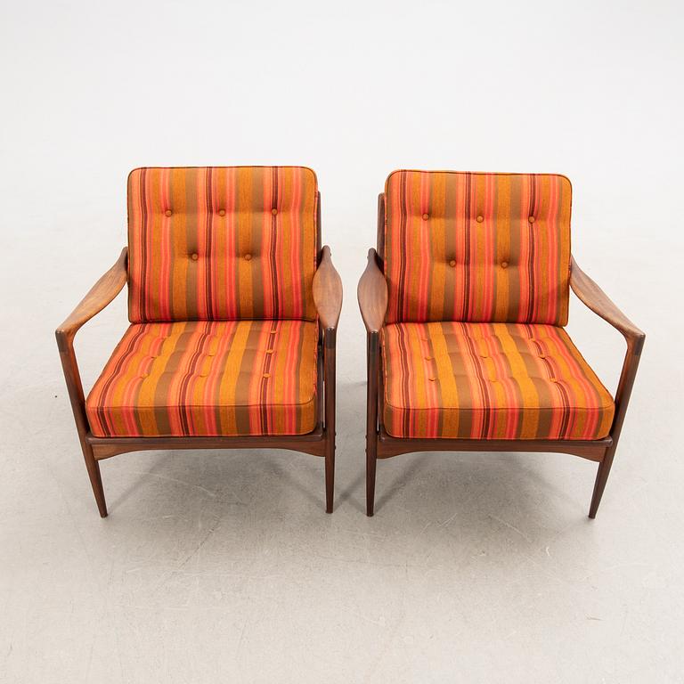 Ib Kofod-Larsen, armchairs, a pair of "Kandidaten" OPE furniture, 1960s.