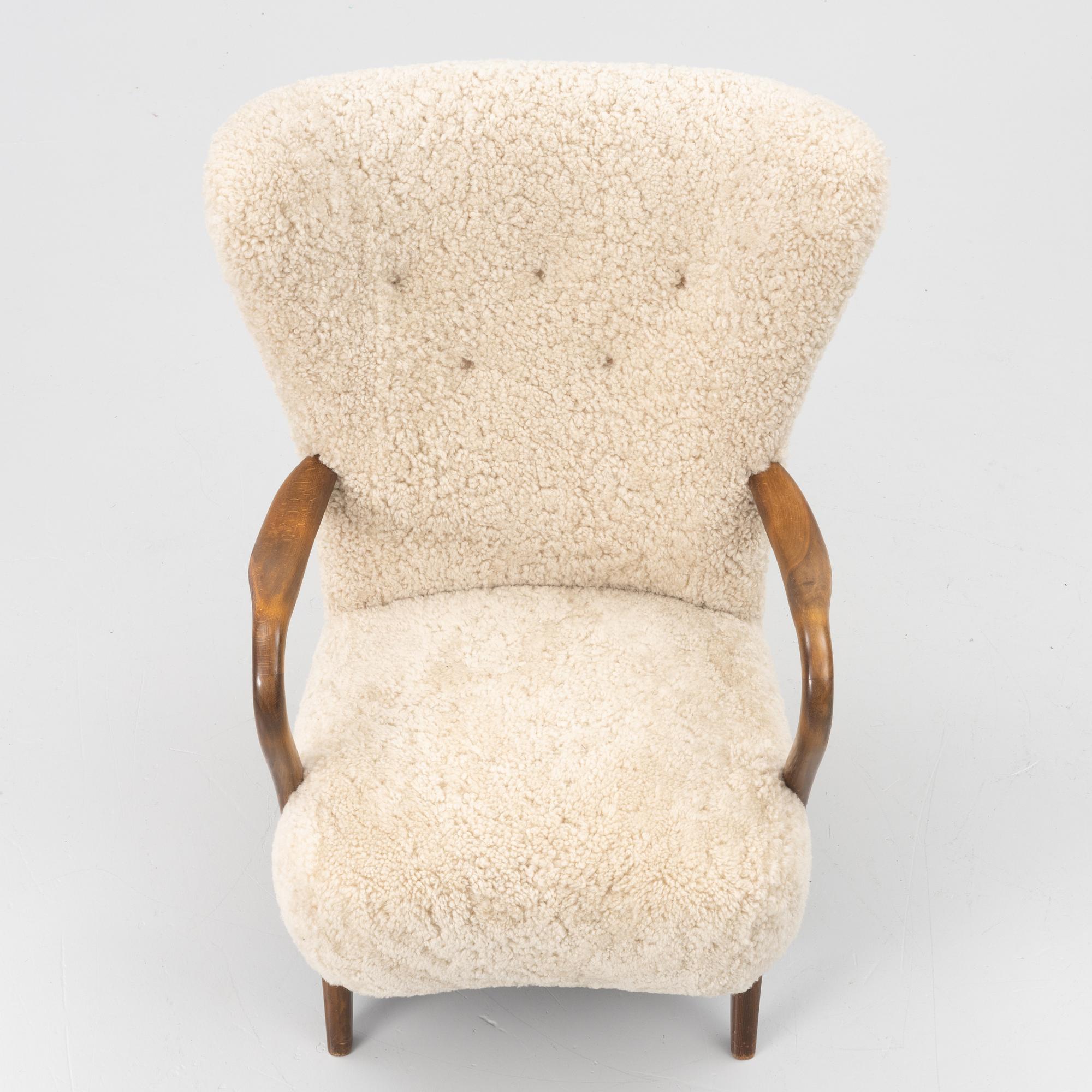 Alfred Christensen, tillskrivna, fåtöljer, ett par, Slagelse Møbelfabrik, Danmark 1950-tal.