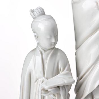Guanyin, blanc de chine. Qing dynastin, 1800-tal.