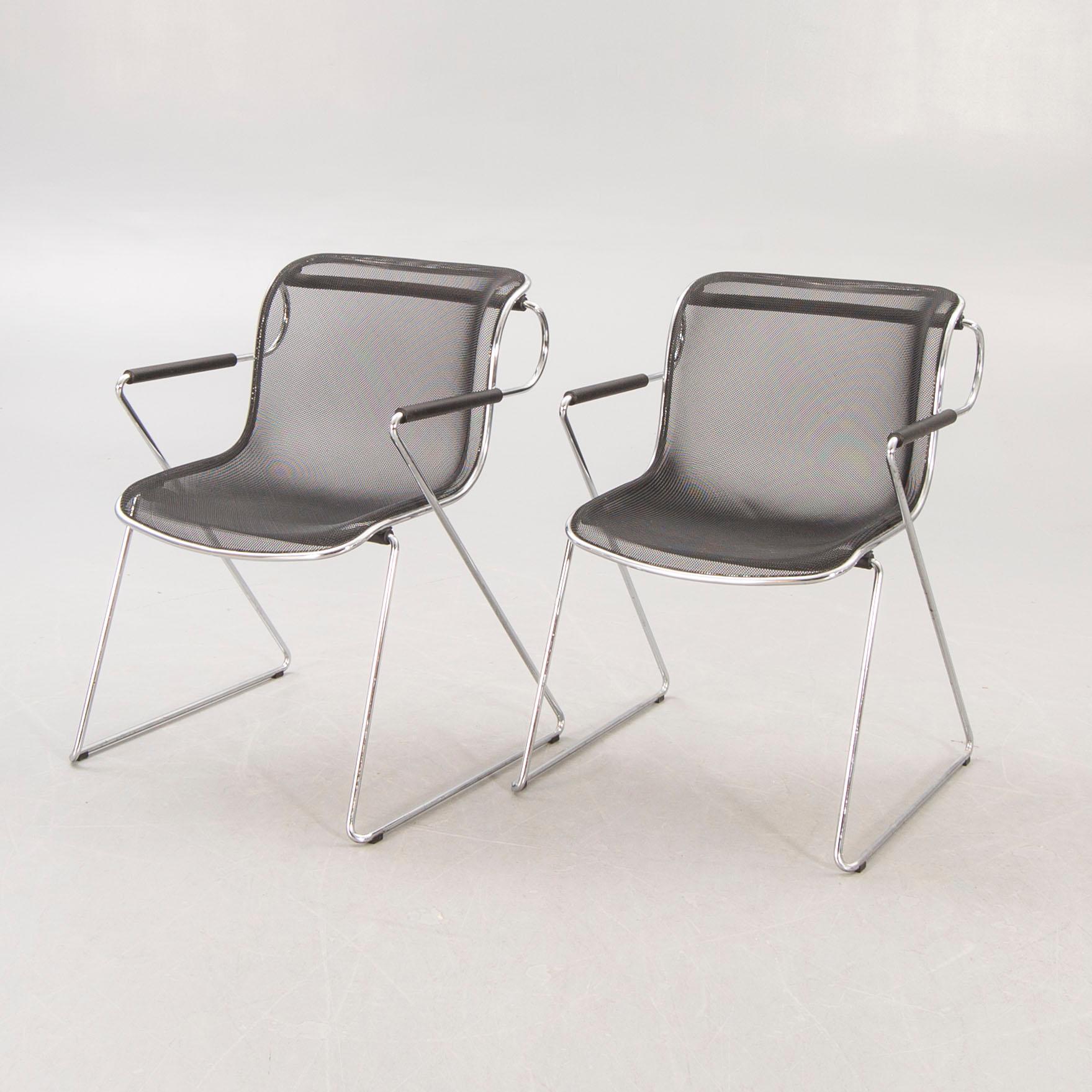 A pair of Charles Pollock Penelope chairs for Castelli Italy 1982.