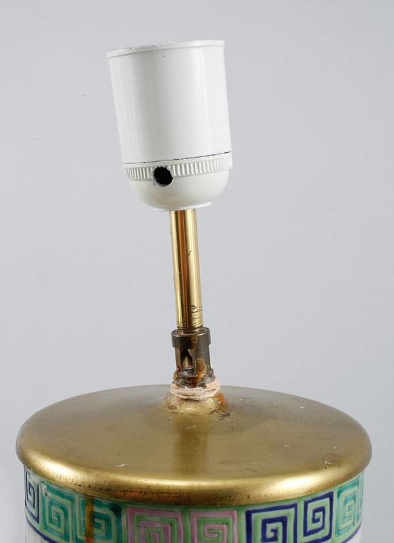 VASER/BORDSLAMPOR, ett par, porslin, Kina, 1900-tal.