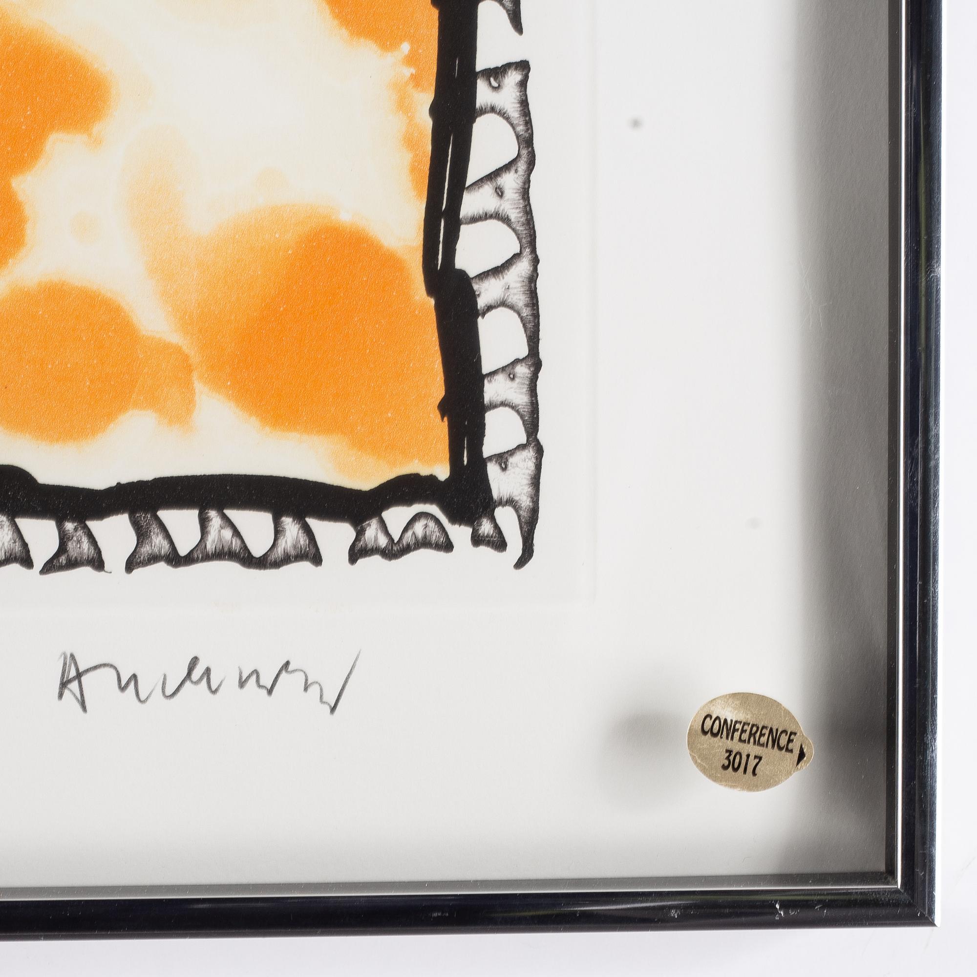 Pierre Alechinsky, etsning & linoliumsnitt, 1989, signerad 2/125.