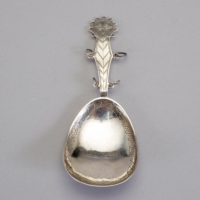 SKED, silver, Johan Olof Degerman, Haparanda, 1887. Vikt 26 gram.