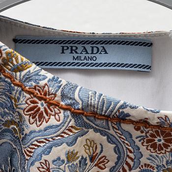 Prada, a cotton top with silk emroidery, size 38.
