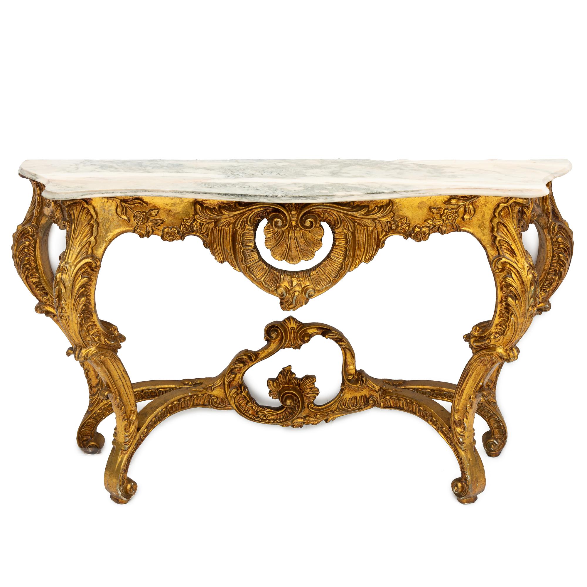 Spegel med konsolbord, barockstil, sent 1900-tal.