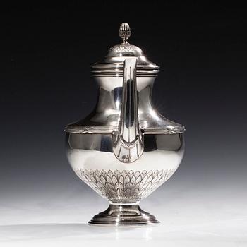 KAFFEKANNA, silver, Frankrike 1800-talets slut. Total vikt ca 610 g.