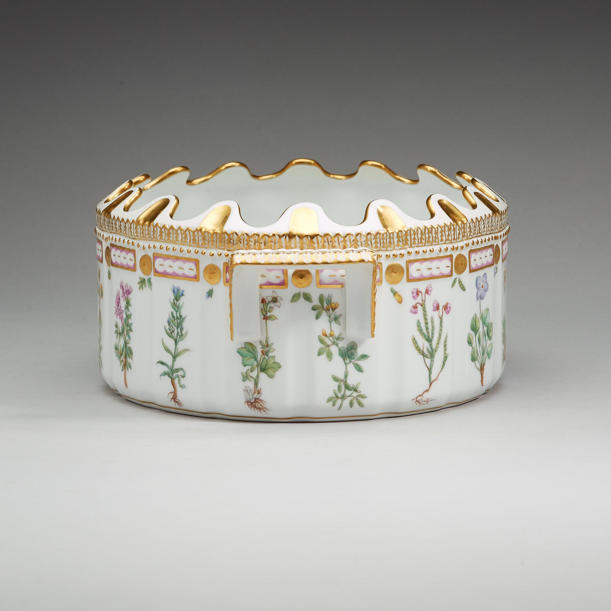 GLASSKÖLJARE, porslin. "Flora Dancia", Royal Copenhagen, Danmark, 1900-tal.