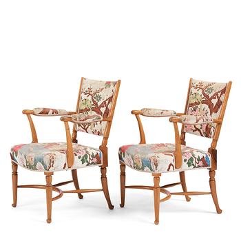 300. Josef Frank, a pair of armchairs, Svenskt Tenn, Sweden, model 725.