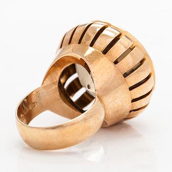 Ring, 14K guld och rökkvarts, Kaisaniemen Kello ja Kulta 1962.