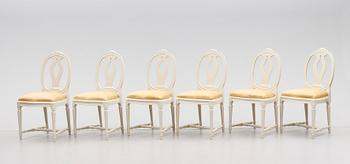 STOLAR, 6 st, gustaviansk stil, 1900-talets andra hälft.