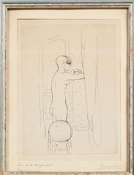 Pierre Bonnard · PIERRE BONNARD, torrnålsetsning, monogramsignerad i plåten.