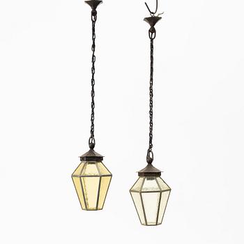 Harald Notini, a pair of ceiling lamps model 5912, Arvid Böhlmarks Lampfabrik, Stockholm, 1920s.