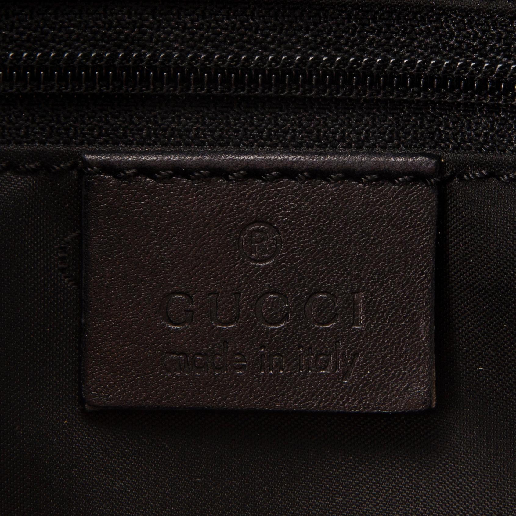 GUCCI Black Leather Bamboo Bag.
