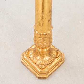 A gilded late 19th century pedestal.