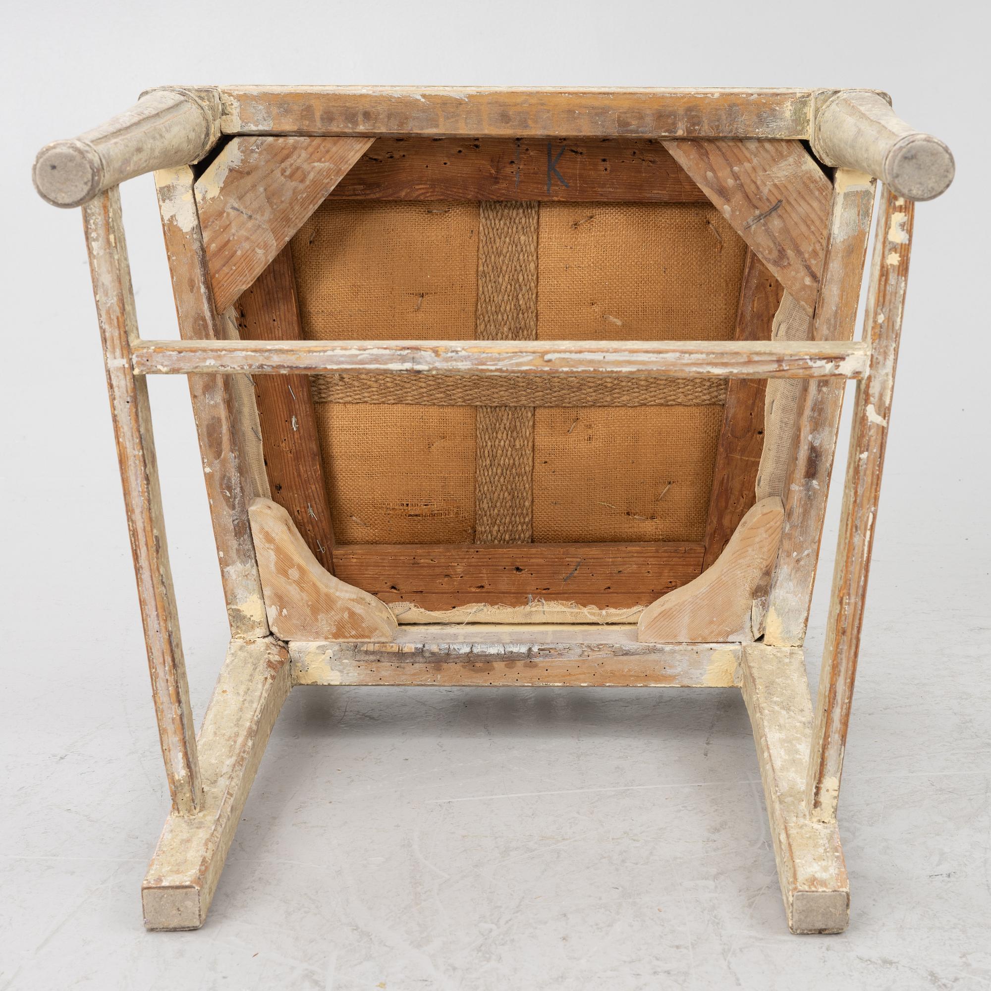 A pair of late Gustavian chairs, Lindome, circa 1800.