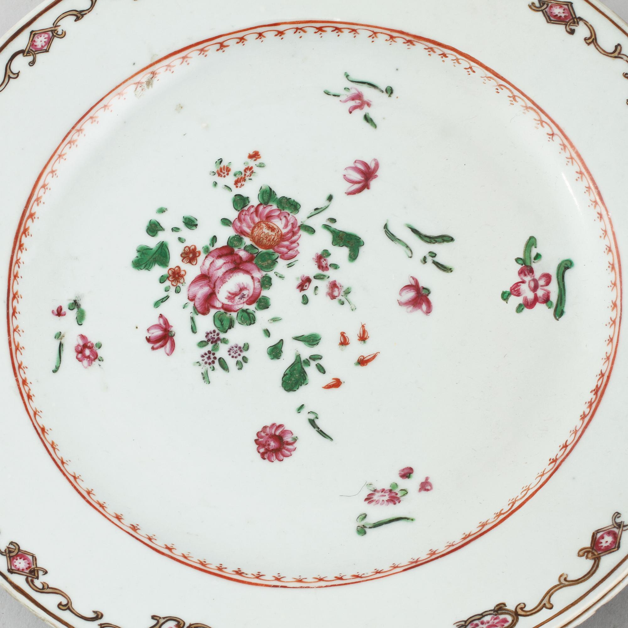 TALLRIKAR, 4 st, porslin, Kina, 1700-tal.