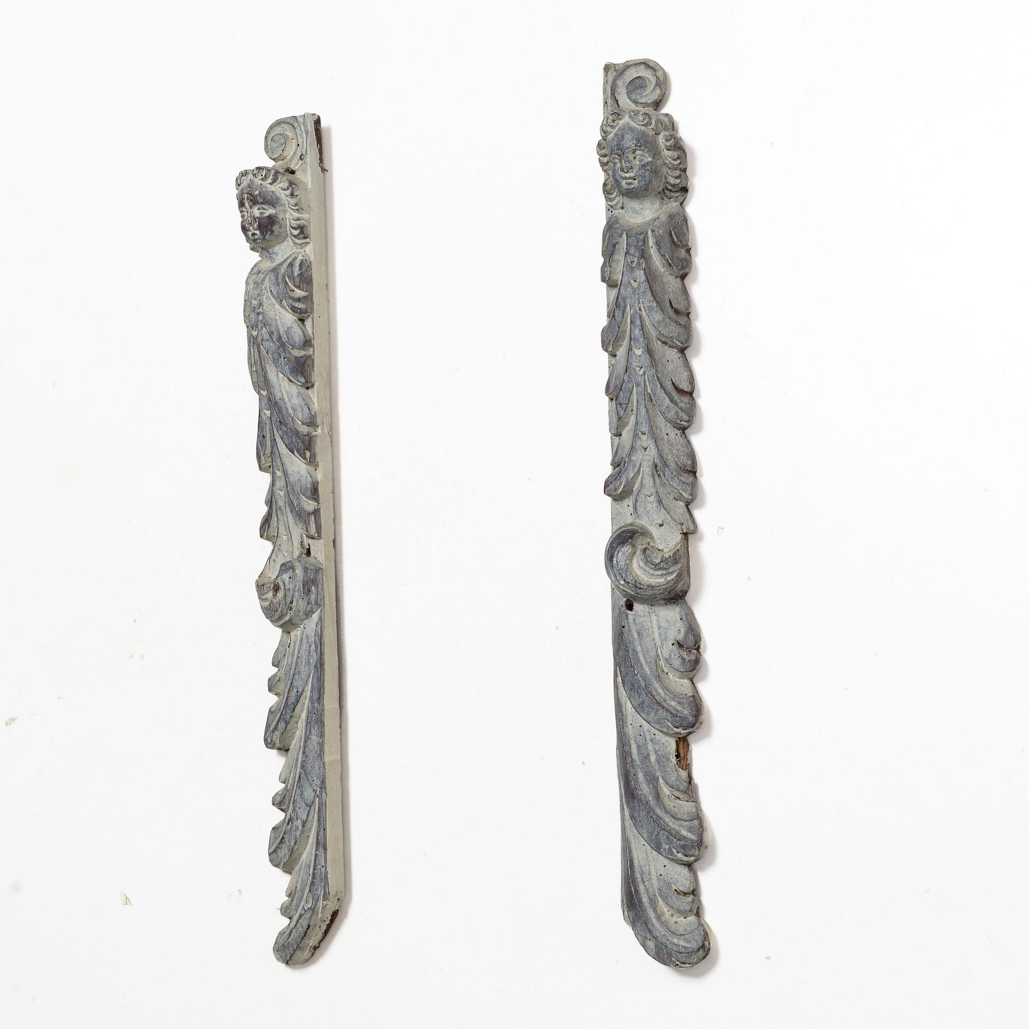 A pair of Baroque decorative elements, 18th Century.
