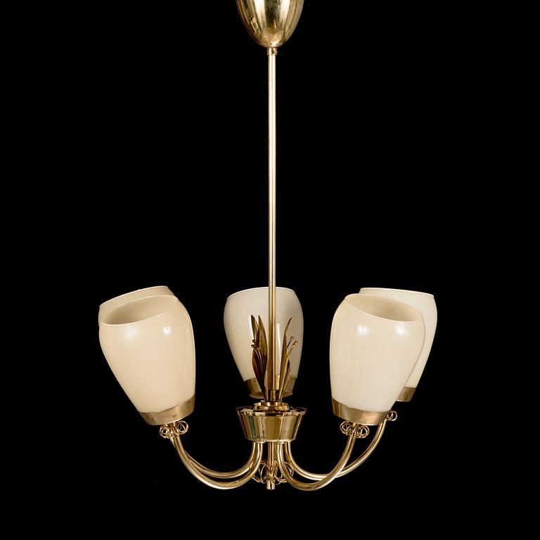 A mid-20th-century 5-light pendant ceiling lamp, Idman Finland.