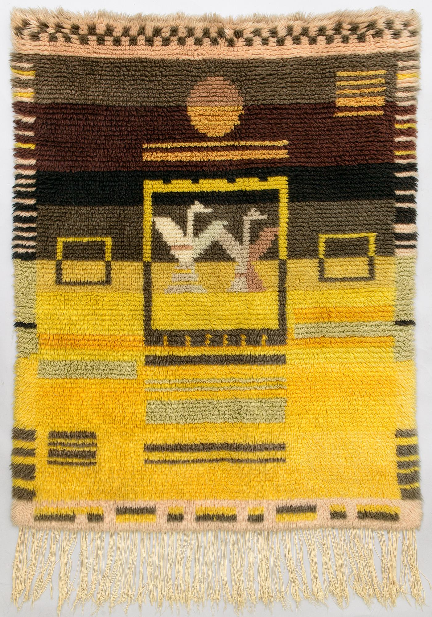 Toini Nyström, malli  ryijy, Suomen käsityön ystävät. 1930-luku. Noin 137x106 cm.