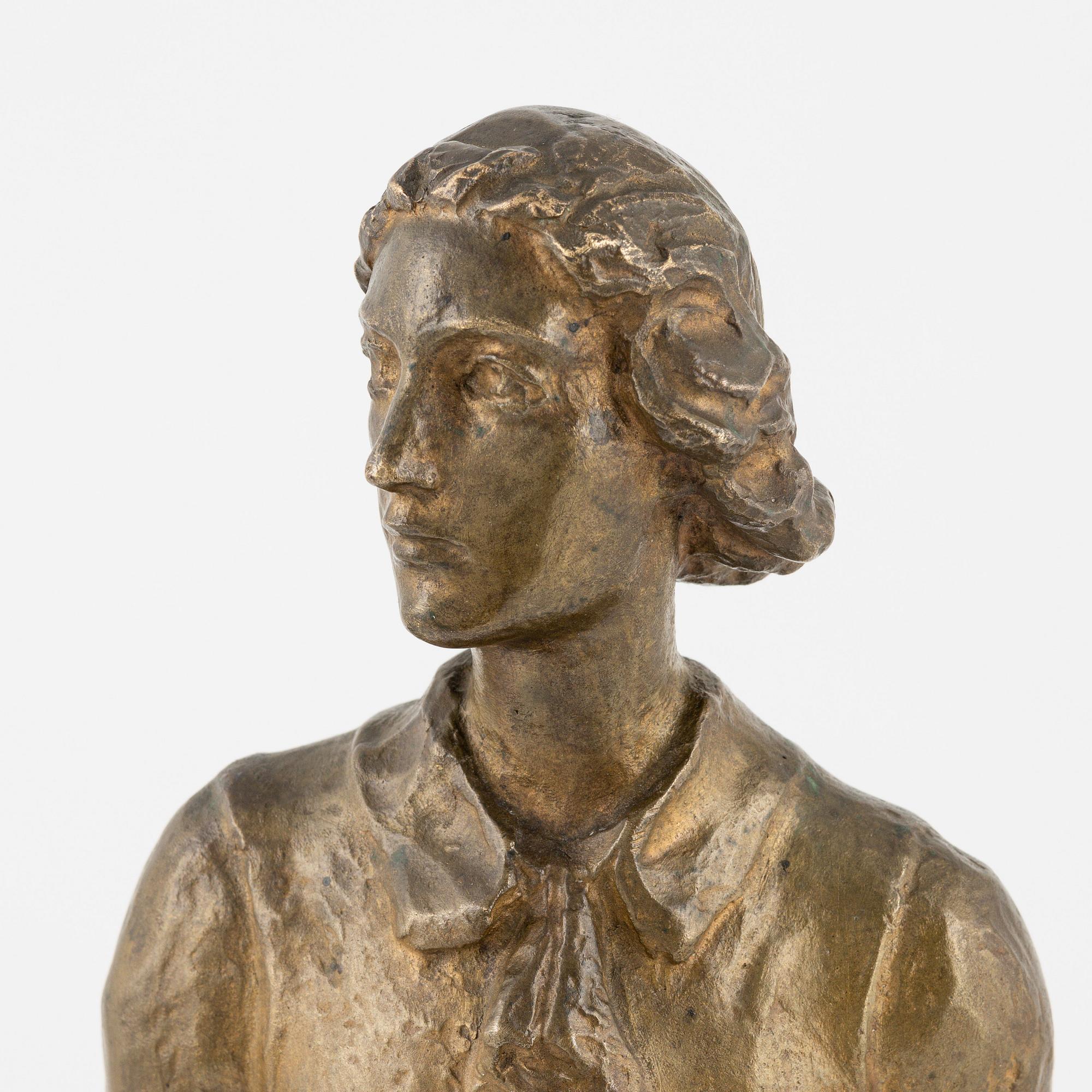 Carl Eldh, skulptur, signerad, gjutarstämpel. Brons, höjd 49 cm.