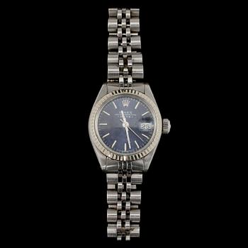 DAMARMBANDSUR, Rolex, Oyster Perpetual, Date, stål, 1980.