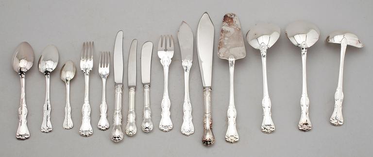 BESTICK, silver, 125 delar, "Olga", GAB, Stockholm 1980/90-tal. Total vikt ca 6300 g.