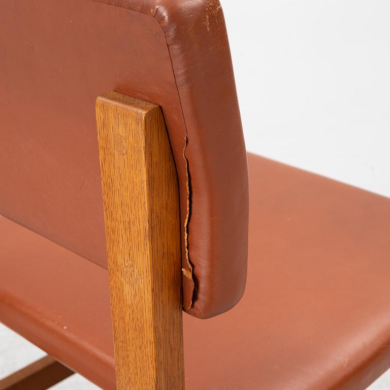 John Kandell, a set of six chairs, J. E. Blomqvist Möbelfabrik, Storvreta, for the Västervik Courthouse, ca. 1959.