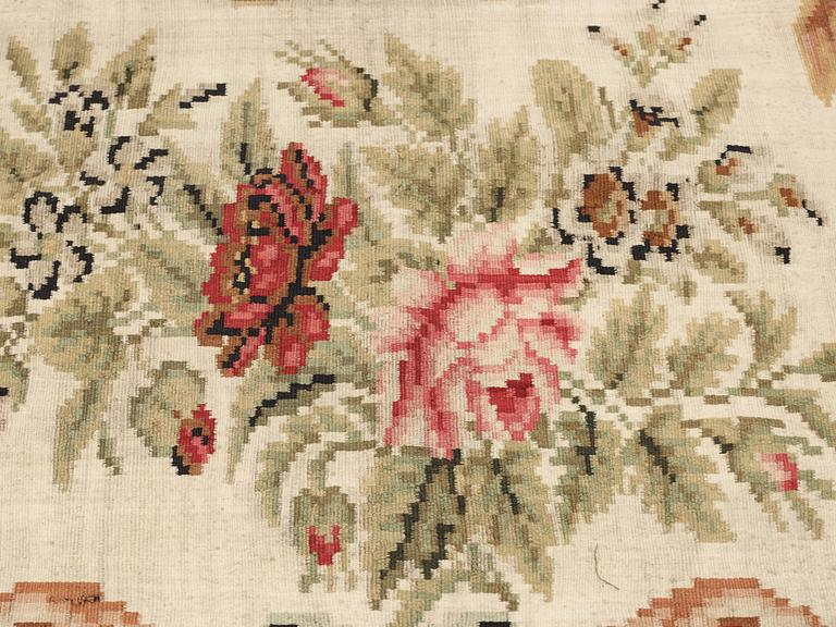 A CARPET. Antique Bessarabian Kilim. Ca 213 x 255,5 cm.