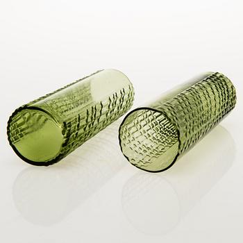 NANNY STILL, set of nine Flindari drinking glasses with a carafe by Riihimäen Lasi Oy.