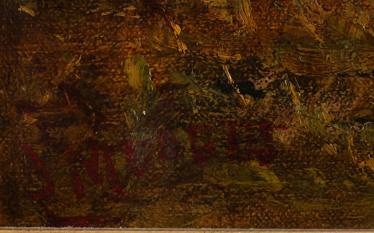 OKÄND KONSTNÄR, olja på duk, otydligt signerad.