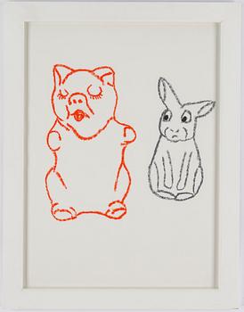 Marianne Lindberg De Geer, chalk on paper, signed and dated 2004 verso.