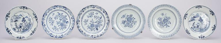 TALLRIKAR, 2+2+2, porslin, Qianlong, Kina 1700-tal.