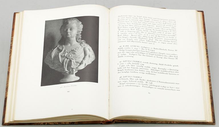 PARTI BÖCKER, om Johan Tobias Sergel, 4 st, bla, "Johan Tobias Sergels Skulpturverk", Nordstedts, Georg Göthe, 1921.