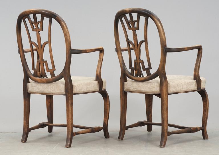 AXEL EINAR HJORTH, 4 stolar och ett par karmstolar "Östanå", Nordiska Kompaniet, 1929, Swedish Grace.