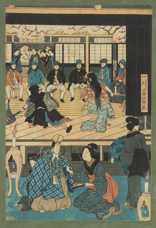 Yoshikazu, träsnitt, Japan, 1800-tal.