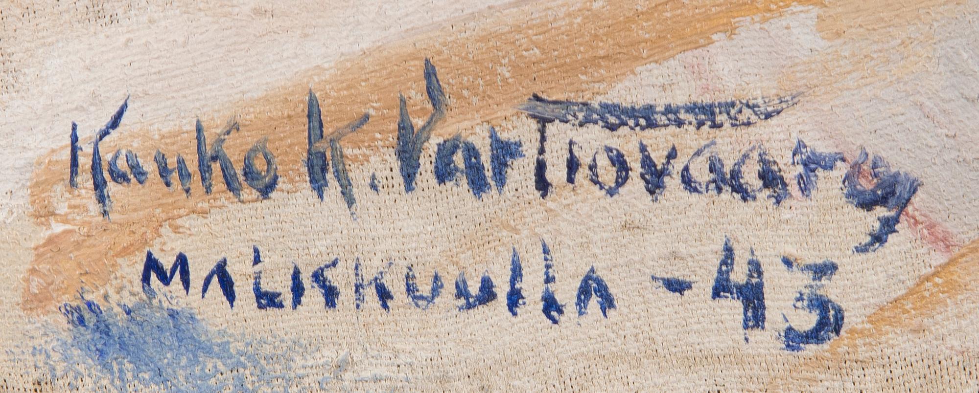 KAUKO K. VARTIOVAARA, olja på duk, signerad mars -43.