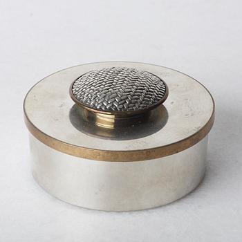 Estrid Ericson, a pewter and brass box with cover, Svenskt Tenn, Stockholm 1951.