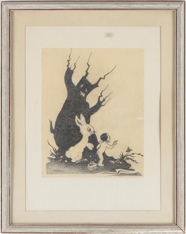 EINAR NERMAN, blyerts, signerad.