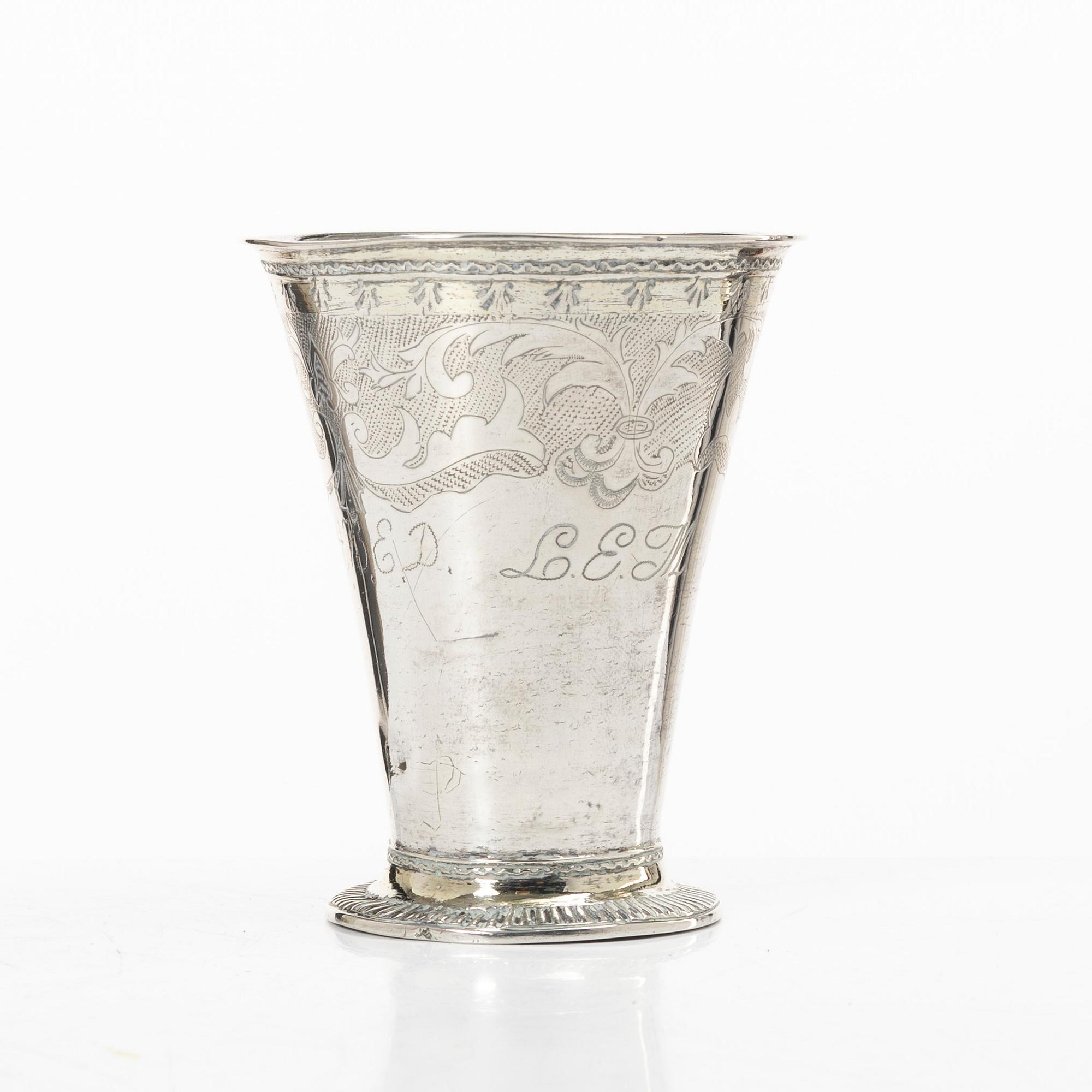 A Swedish Rococo silver beaker, mark of Elias Noreus, Östhammar 1760.