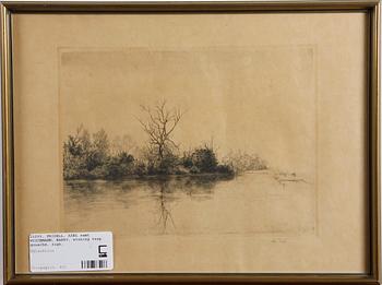 FRIDELL, AXEL samt WICHMANN, HARRY, etsning resp gouache, sign.