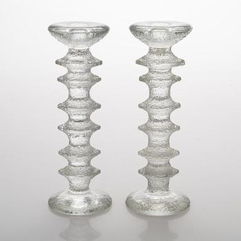 Timo Sarpaneva, A 13-piece set of 'Festivo' glass candlesticks, Iittala.